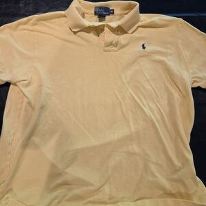 Polo by Ralph Lauren Men's Soft Yellow Polo Shirt Vintage